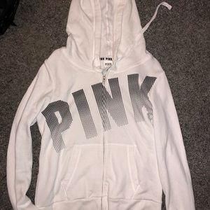 white PINK zip up